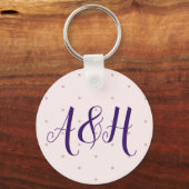 Porte-clés Lilac Rose Girl Nom moderne Monogramme Modèle (Recto)