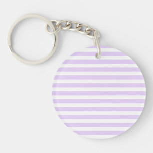 Porte-clés Lilac violet et blanc bonbons rayures