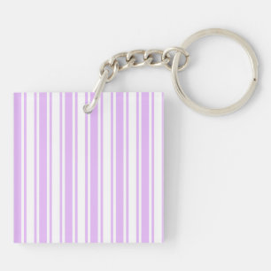 Porte-clés Lilac violet et blanc bonbons rayures