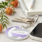 Porte-clés lilac violet gris personnalisé nom volleyball cade (Devant droit)