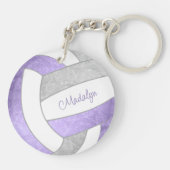Porte-clés lilac violet gris personnalisé nom volleyball cade (Dos)