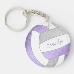 Porte-clés lilac violet gris personnalisé nom volleyball cade