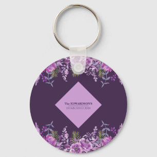 Porte-clés Lilas Luxuriant : Feuillage et Fleurs Unis