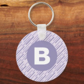 Porte-clés Lilas Moderne Violet En Diagonale Monogramme (Recto)