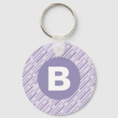 Porte-clés Lilas Moderne Violet En Diagonale Monogramme (Verso)