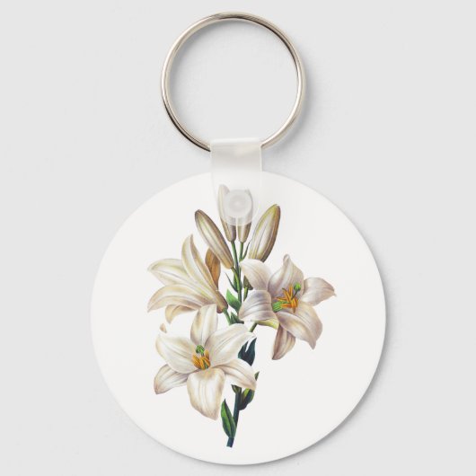 Porte-clés Lilium Candidum ou Madonna Lily Par Redoute (Recto)