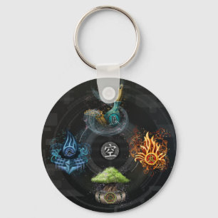 Porte-clés L'illustration d'art de kanji d'éléments de Goda