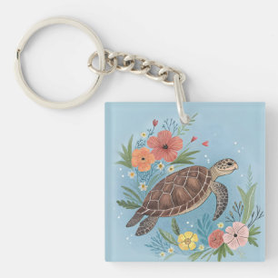 Porte-clés L'illustration d'une tortue de mer