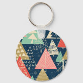 Porte-clés L'Illustration Festive Des Arbres De Noël. (Verso)