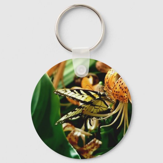 Porte-clés Lily et papillon de tigre (Recto)