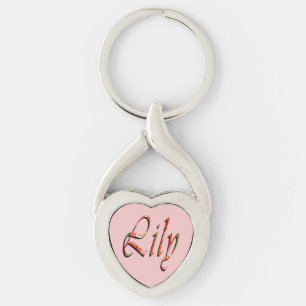 Porte-clés "Lily" Nom Fleur Rouge Lily,