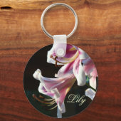 Porte-clés Lily Rose Blanc Lys Fleurs Jardin (Recto)
