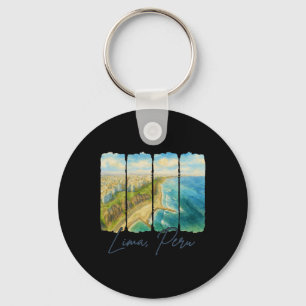 Porte-clés Lima Pérou Voyage Voyage Pinceau Lima Pérou Souven