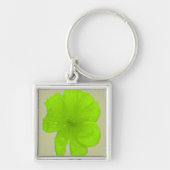 Porte-clés Lime électrique / Fleur PopArt (Devant)