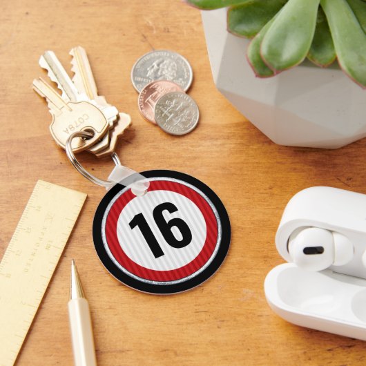 Porte-clés Limite de vitesse 16e anniversaire (Bureau)