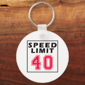 Porte-clés Limite de vitesse 40 dessins d'anniversaire (Recto)