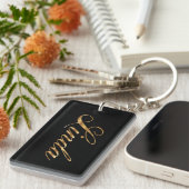Porte-clés Linda gold Design Lettering (Devant droit)