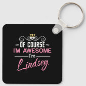 Porte-clés Lindsey Bien sûr Je suis génial Nom (Dos)
