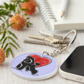 Porte-clés Linocut de caniche (Devant droit)