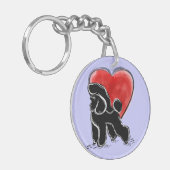 Porte-clés Linocut de caniche (Devant gauche)