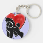 Porte-clés Linocut de caniche (Dos)