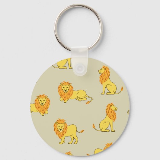 Porte-clés Lion à main : motif vintage. (Recto)