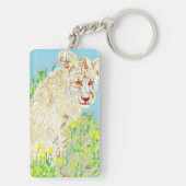 Porte-clés Lion africain Porte - clé rectangle (double face) (Dos)
