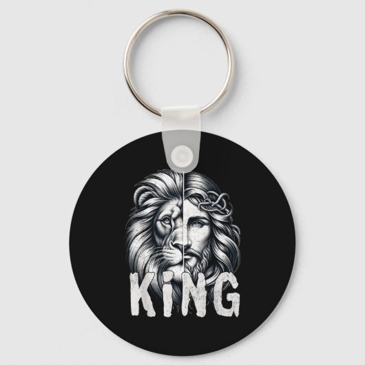 Porte-clés Lion And Jesus King Christian Faith Design (Recto)