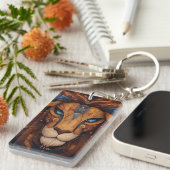 Porte-clés Lion Astrologique Personnalisé (Devant droit)