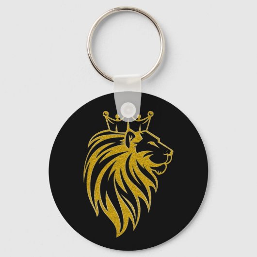 Porte-clés Lion Avec Couronne - Style Or 2 (Recto)