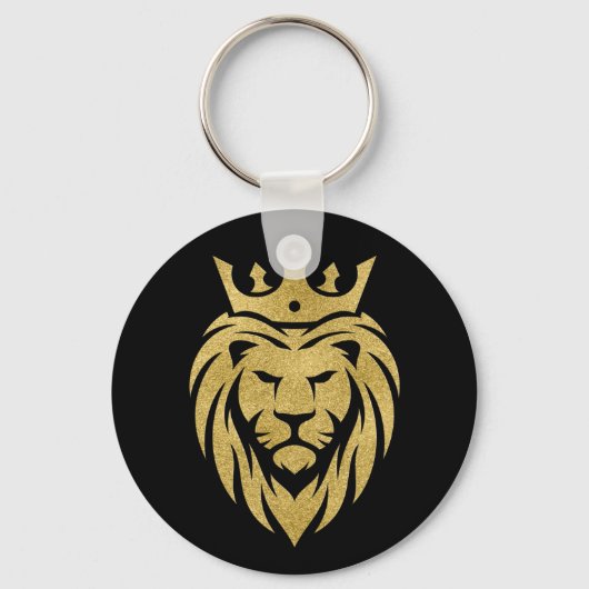 Porte-clés Lion Avec Couronne - Style Or 3 (Recto)