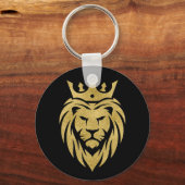 Porte-clés Lion Avec Couronne - Style Or 3 (Recto)