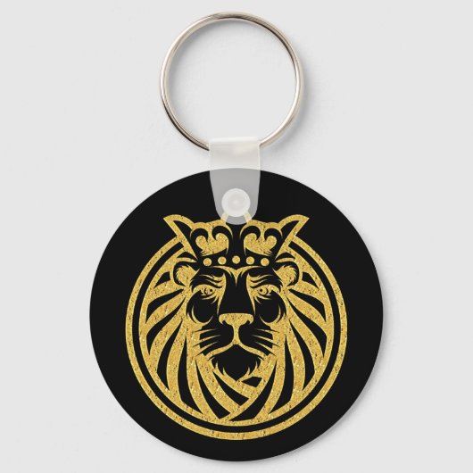 Porte-clés Lion Avec Couronne - Style Or 4 (Recto)