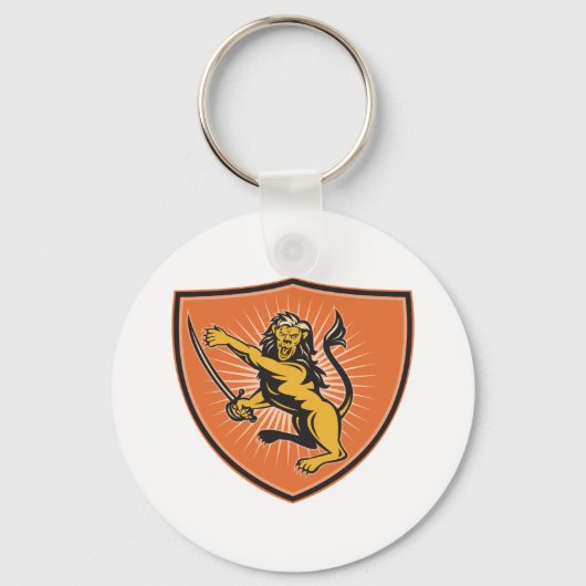 Porte-clés Lion Avec Une Épée (Verso)