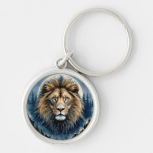 Porte-clés Lion céleste aquarelle Esprit du lion au clair d