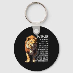 Porte-clés Lion Christian Jesus Est Mon Roi, Dieu, Seigneur,