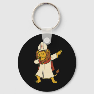 Porte-clés Lion Dabbing Pape Leo Xiv Halloween Funny Usa Da P
