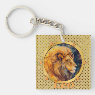 Porte-clés Lion d'or Horoscope du zodiaque Un Motivant Inspir