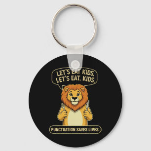 Porte-clés Lion drôle mangeons les enfants la ponctuation sau