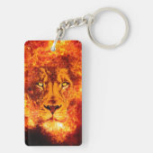 Porte-clés Lion en feu rouge orange jaune (Dos)