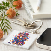 Porte-clés Lion géométrique coloré (Devant Droit)