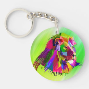 Porte-clés Lion Head Prismatic Pop Art Design-62502