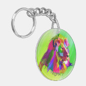 Porte-clés Lion Head Prismatic Pop Art Design-62502 (Devant gauche)