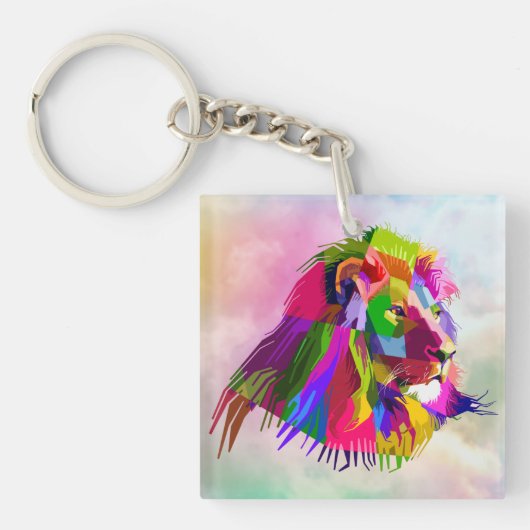 Porte-clés Lion Head Prismatic Pop Art Design-62502 (Devant)