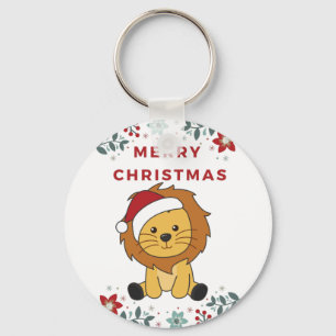 Porte-clés Lion Noël Neige Hiver Animaux Lions Porte - clé