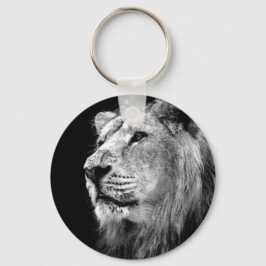 Porte-clés Lion noir et blanc (Recto)