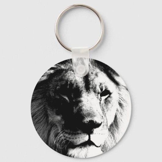Porte-clés Lion noir et blanc (Recto)