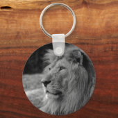 Porte-clés Lion noir et blanc - Animal sauvage (Recto)