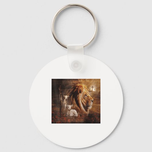 Porte-clés Lion Of Judah Lamb God Cross Jesus Light God  (Recto)