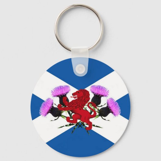 Porte-clés Lion rampant d'Écosse, chardons (Recto)